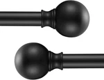 Industrial Iron Curtain Rods, 72-144" Matte Black Pack, Ball Finials, Outdoor New. Price: $60.99.