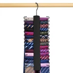 Upgraded Rack Hanger For Closet With 30 Metal Hooks, Space Saving Necktie... New. Price: $17.09.