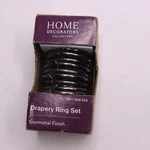 (10-PK) Home Decorators Collection Gunmetal Steel Curtain Rings With Clips Open. Price: $8.39.