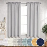 Gray Curtains 2 Panels Sets 45 Inch Length For Kitchen Door Rod Pocket Flax L... New. Price: $31.79.