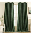 Nemia Olive Green Soft Velvet Curtains Blackout Open Box Read! 2 Panels. Price: $39.96.