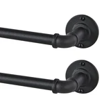 Pack Industrial Blackout Curtain Rods 66-120" Wrap Around Heavy Duty New. Price: $51.99.