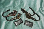 2 Pairs Umbra Calla Lilly Bronze Drapery Scarf Holder / Holdback Set - New Open. Price: $40.00.
