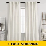 Nanspring Cream Linen Back Tab Curtains 84" - 2 Panel Set New. Price: $29.99.