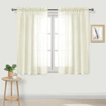 Dwcn Ivory Sheer Curtains Semi Transparent Voile Rod Pocket For Bedroom New. Price: $28.54.