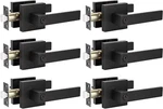 Knobwell 6 Pack Door Handles Black, Privacy Bed Bath Leverset Loc New. Price: $70.00.