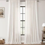 96 Inch Long Linen Curtains 2 Panels For Living Room Back Tab Cream Ivory Lig... New. Price: $44.87.