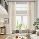 Aersas Natural Pinch Pleat Linen Curtains 140" Length - 2 Panels Set Bedroom New. Price: $152.97.