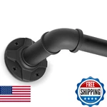 Industrial Extra Long Curtain Rods For Windows 240 Inches - 1" Heavy Duty Blacko New. Price: $86.87.