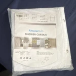 Amazerbath Textured White Polyester Shower Curtain 72X84IN Reinforced Holes New. Price: $22.00.
