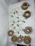 Home Trends White&brown Wood Clip Rings Fits 1 3/8" Curtain Pole. Used. Price: $25.00.