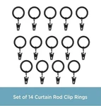 Kenney Home Clip On Rings For 5/8" & 3/4" Diameter Rods 14 Pack Black New. Price: $12.95.