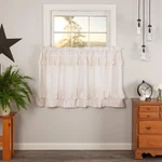 Vhc Brands Simple Life Flax Antique White Farmhouse 36X36 Tier Pair Rod Pocket New. Price: $81.99.