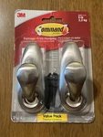 Command Large Forever Hooks Classic Brushed Nickel Hanger New FC13-BN-2ES. Price: $15.99.